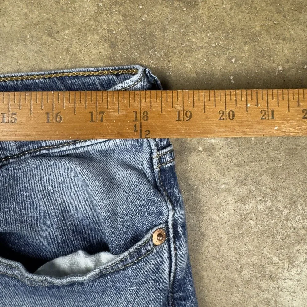 Levi’s 514 Straight Fit Blue Jeans Men’s Size 37x29.5 Distressed Wash Denim‎